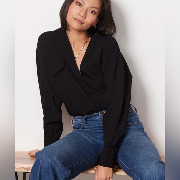 Good American Utility Wrap Bodysuit Black Sz 1 NWT - Picture 1 of 10